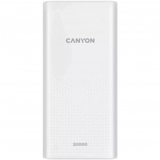 Батарея універсальна Canyon 20000mAh, Input 5V/2A, Output 5V/2.1A(Max), White (CNE-CPB2001W)