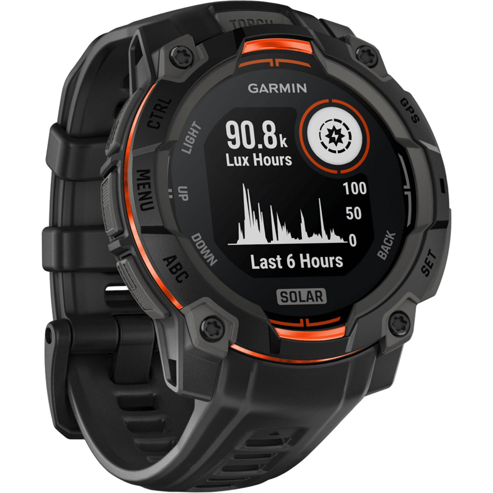 Смарт-годинник Garmin Instinct 3 45mm Solar Black with Black Silicone Band (010-02934-40)