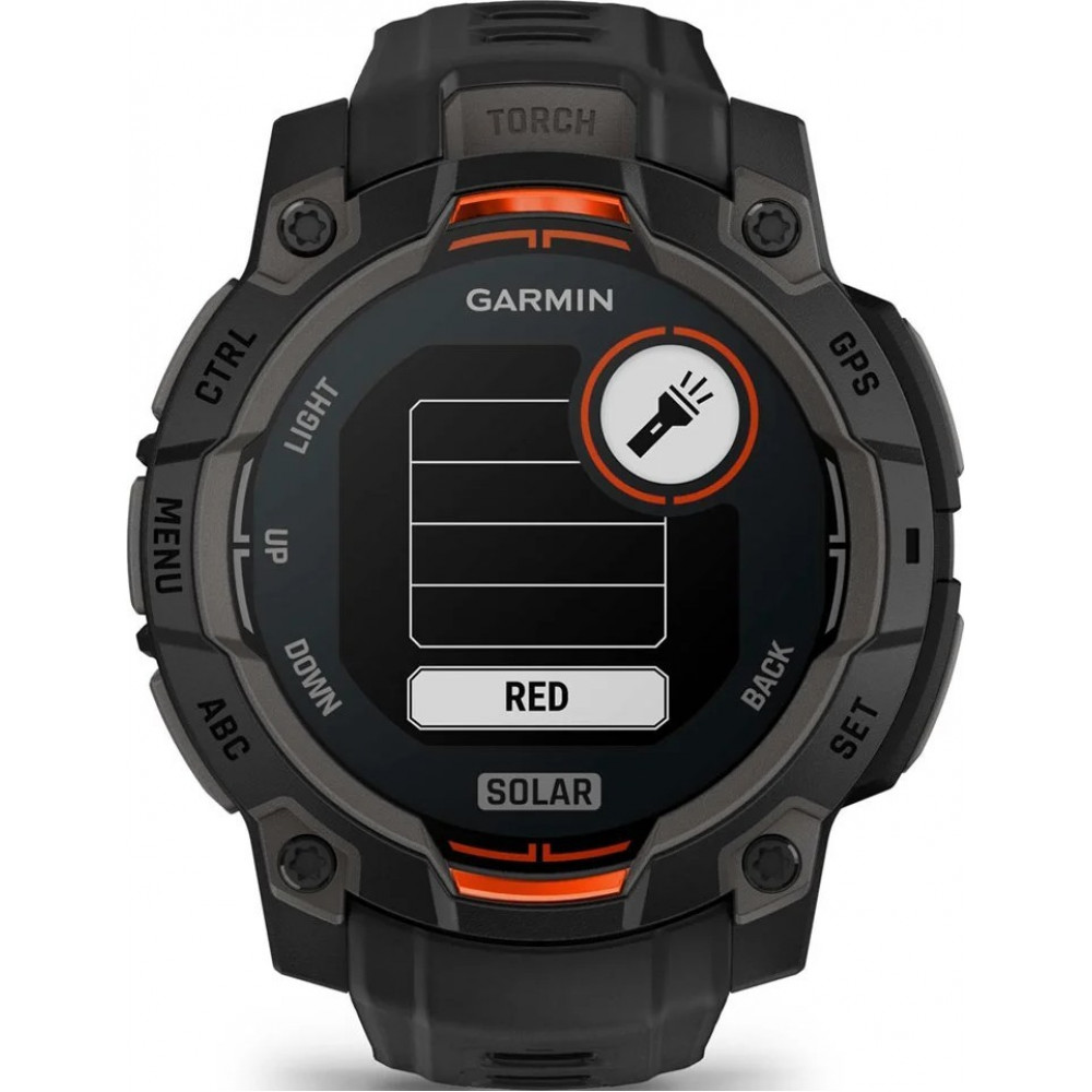 Смарт-годинник Garmin Instinct 3 45mm Solar Black with Black Silicone Band (010-02934-40)