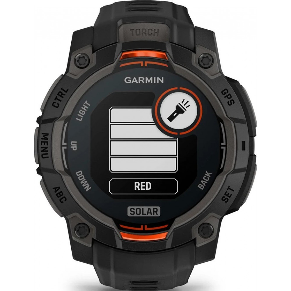 Смарт-годинник Garmin Instinct 3 45mm Solar Black with Black Silicone Band (010-02934-40)