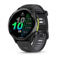 Смарт-годинник Garmin Forerunner 970 Black Carbon Gray DLC Titanium with Black/Translucent Whitestone Silicone with Slate Buckle (010-02969-60)