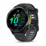 Смарт-годинник Garmin Forerunner 970 Black Carbon Gray DLC Titanium with Black/Translucent Whitestone Silicone with Slate Buckle (010-02969-60)