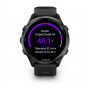 Смарт-годинник Garmin Forerunner 970 Black Carbon Gray DLC Titanium with Black/Translucent Whitestone Silicone with Slate Buckle (010-02969-60)