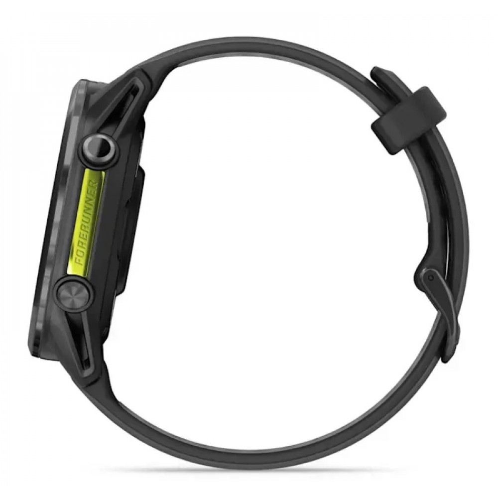 Смарт-годинник Garmin Forerunner 970 Black Carbon Gray DLC Titanium with Black/Translucent Whitestone Silicone with Slate Buckle (010-02969-60)