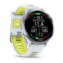 Смарт-годинник Garmin Forerunner 970 Whitestone Titanium with Whitestone/Translucent Amp Yellow Silicone with Silver Buckle (010-02969-61)