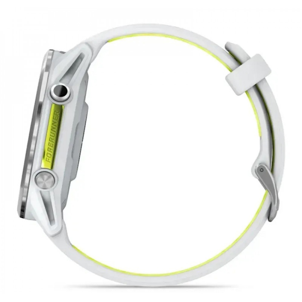Смарт-годинник Garmin Forerunner 970 Whitestone Titanium with Whitestone/Translucent Amp Yellow Silicone with Silver Buckle (010-02969-61)