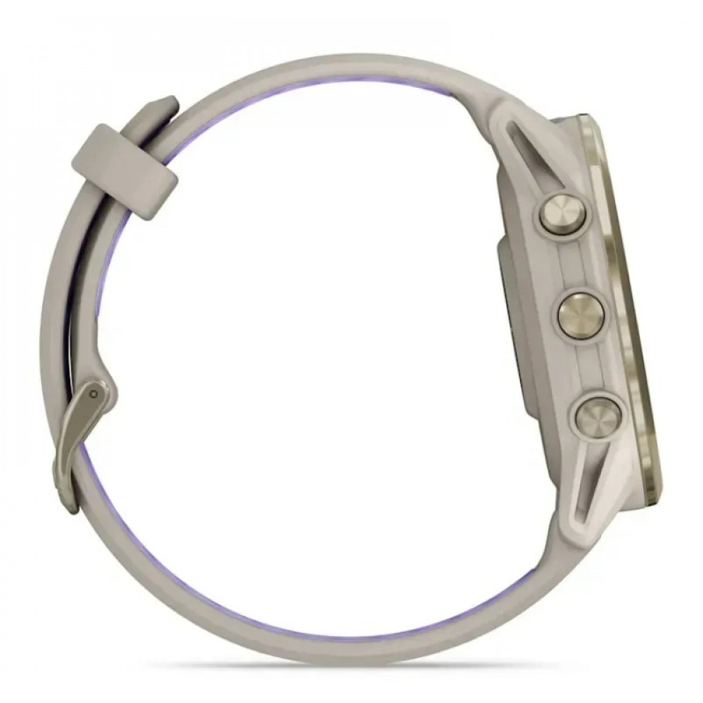 Смарт-годинник Garmin Forerunner 970 French Gray Soft Gold Titanium with French Gray/Translucent Indigo Silicone with Soft Gold Buckle (010-02969-62)