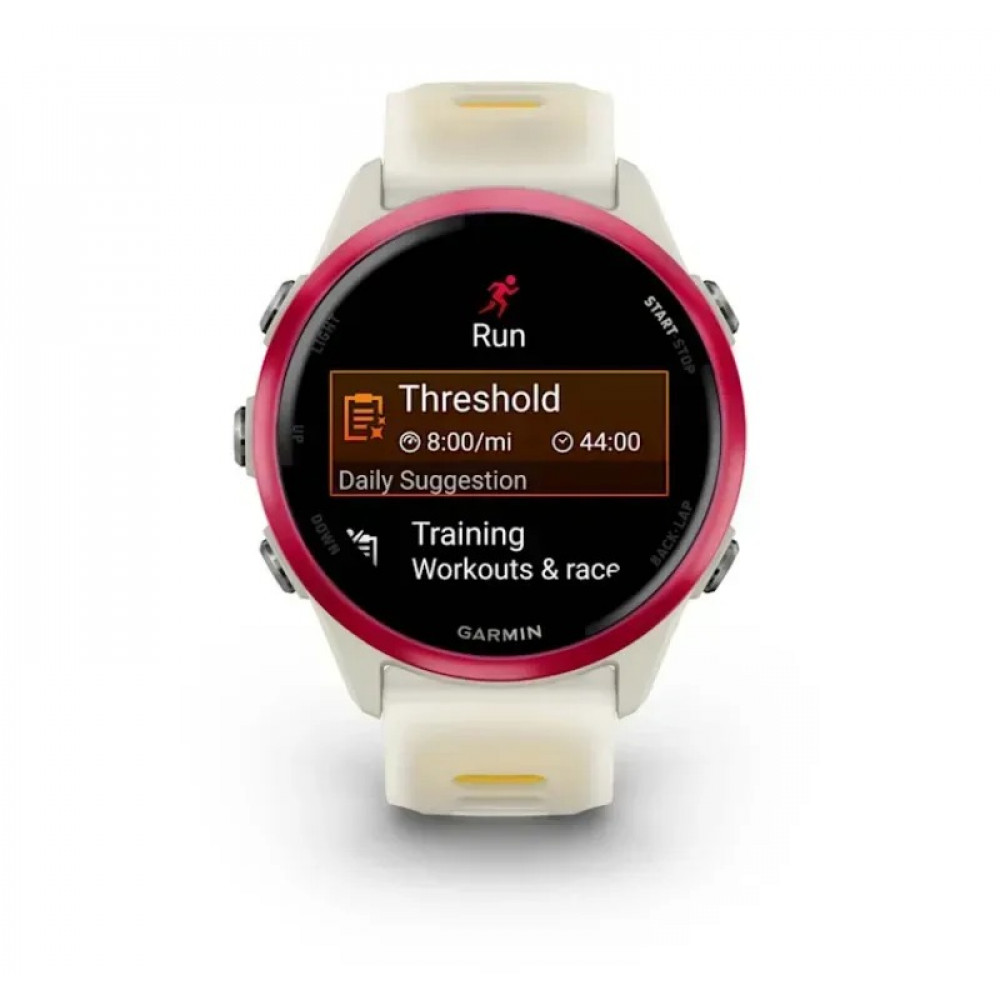 Смарт-годинник Garmin Forerunner 570 42mm Raspberry with Mango/Translucent Bone with Silver Buckle (010-02970-42)