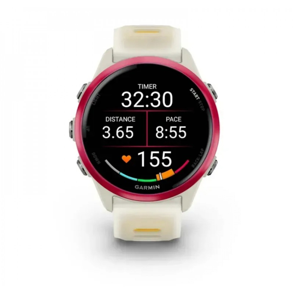 Смарт-годинник Garmin Forerunner 570 42mm Raspberry with Mango/Translucent Bone with Silver Buckle (010-02970-42)
