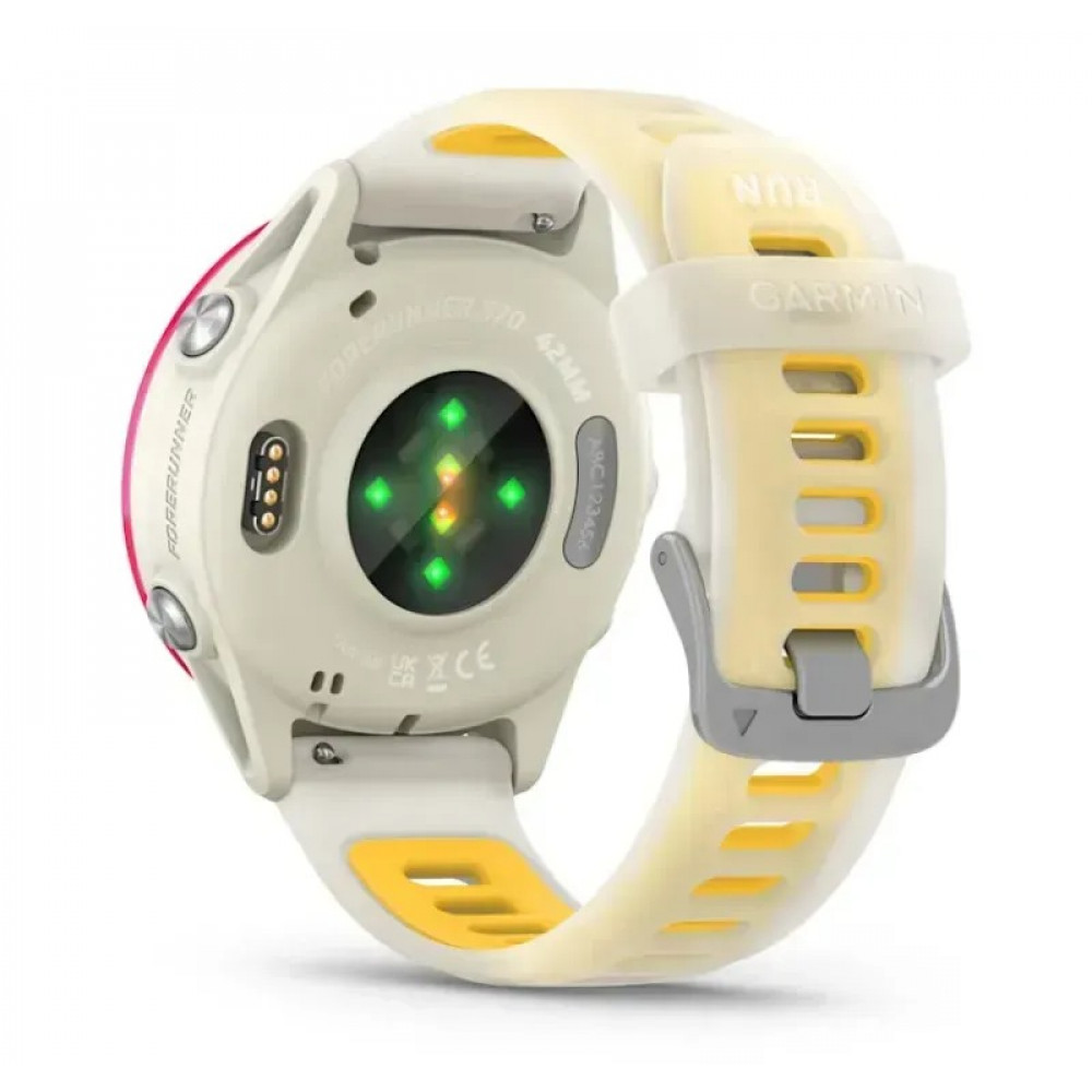 Смарт-годинник Garmin Forerunner 570 42mm Raspberry with Mango/Translucent Bone with Silver Buckle (010-02970-42)