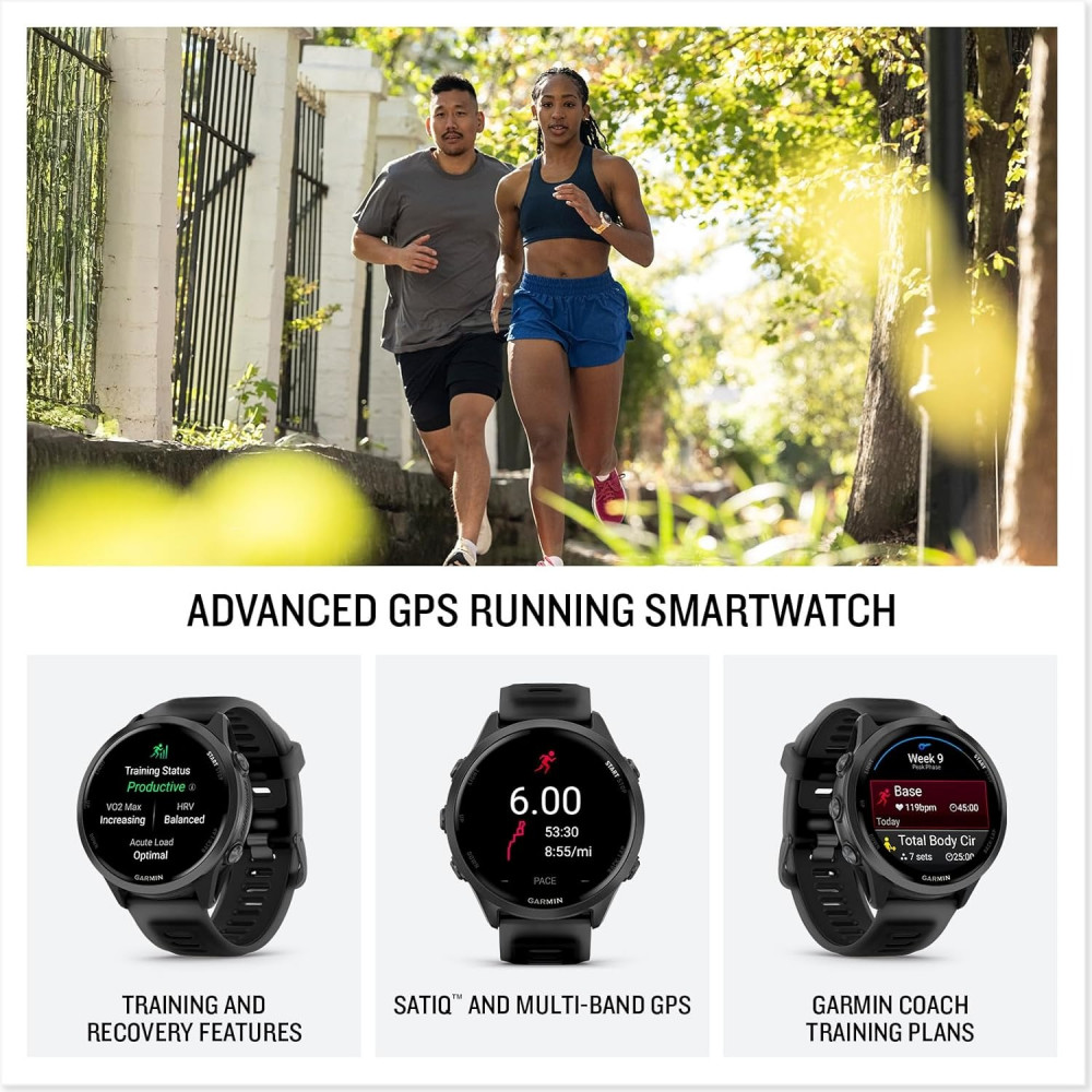 Смарт-годинник Garmin Forerunner 570 47mm Slate Gray with Black/Translucent Black Silicone with Slate Buckle (010-02971-40)