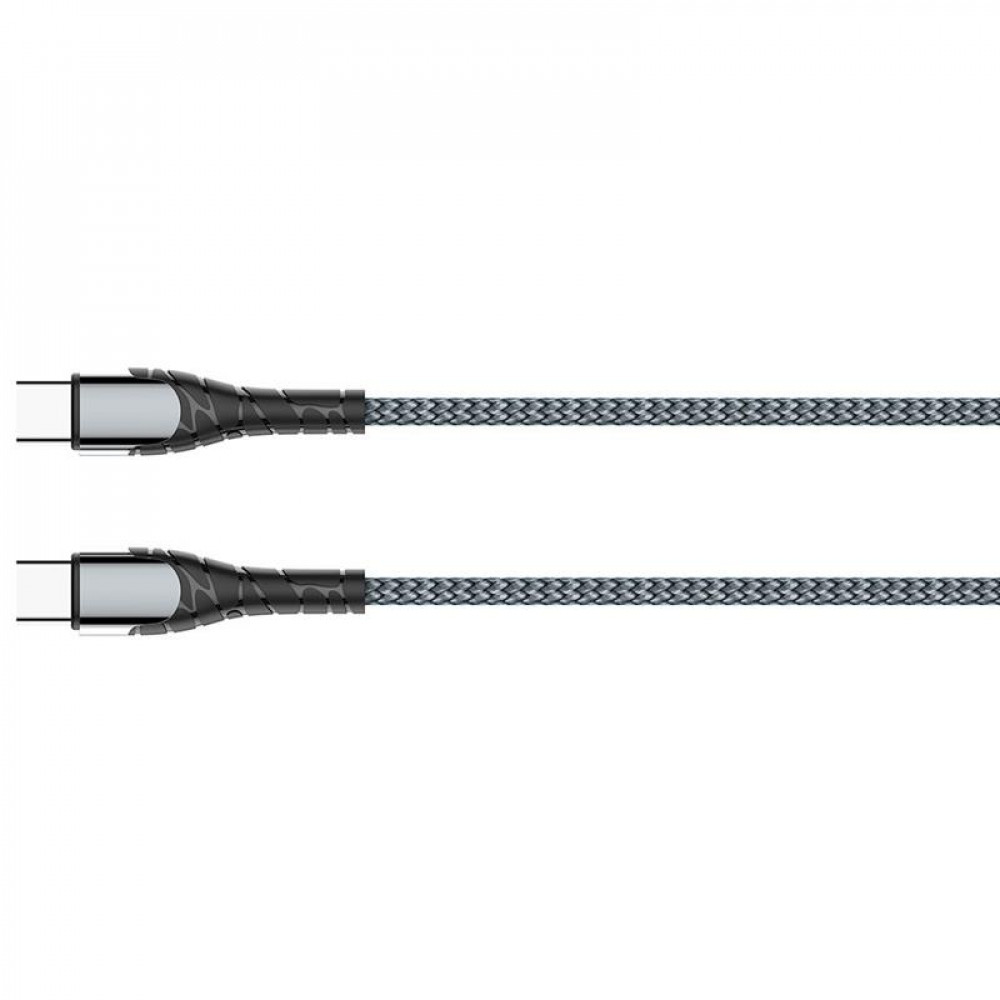 Кабель ColorWay USB Type-C - USB Type-C (M/M), PD Fast Charging, 3 А, 65W, 2 м, Grey (CW-CBPDCC039-GR)