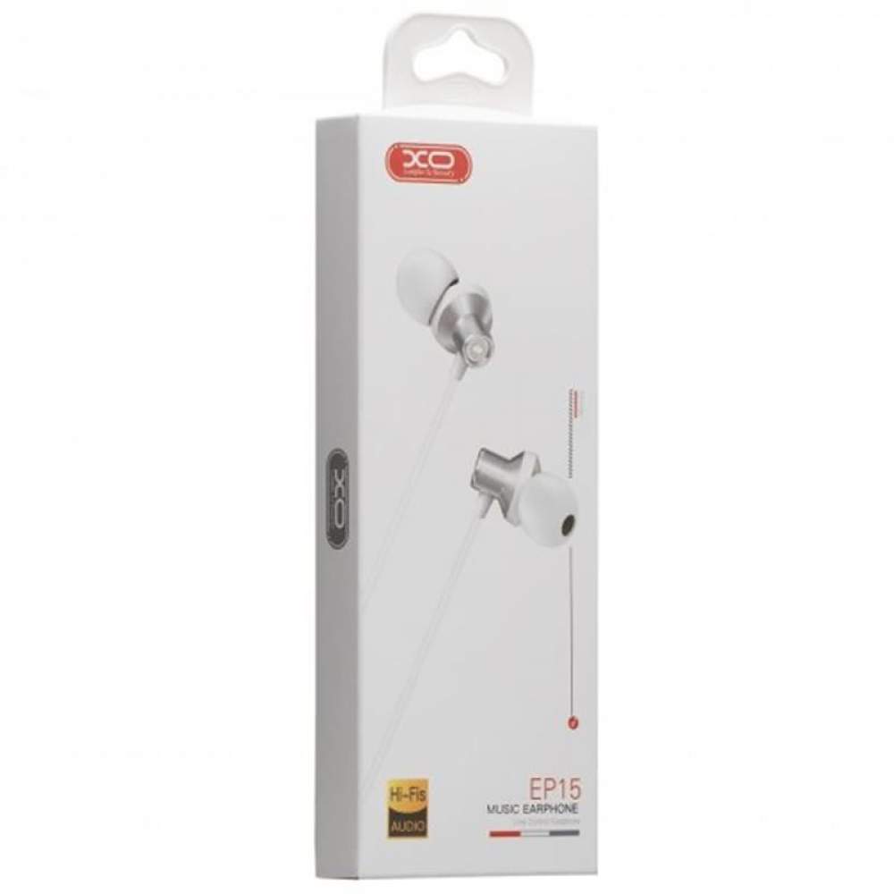 Гарнітура XO EP15 In-ear Metal White (6920680866175)