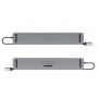 USB-хаб REAL-EL CQ-1000 USB3.0х3/USB-C/HDMI/VGA/RJ45/SD/TF/3.5 mm audio, 0.4m, Space Grey