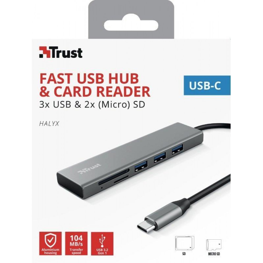 USB-хаб Trust Halyx USB Type-C 5-в-1 (24191)