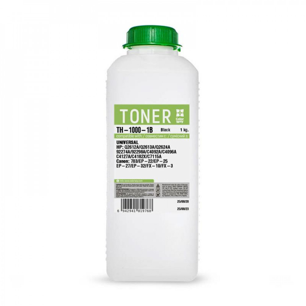 Тонер ColorWay HP LJ P1000/1010/1200/2100/AX 1000г TH-1000-1B