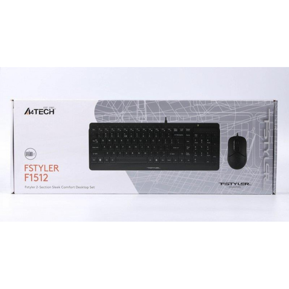 Комплект (клавіатура, миша) A4Tech F1512 Black