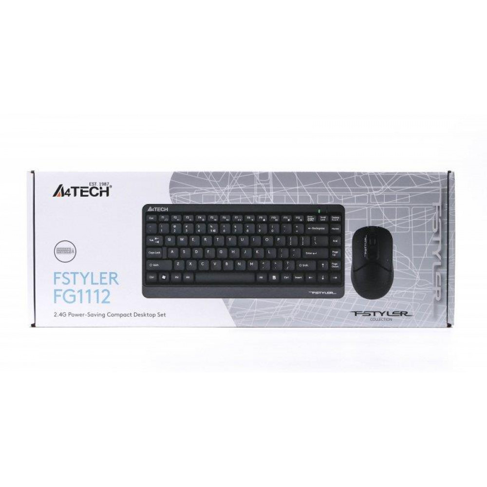 Комплект (клавіатура, миша) бездротовий A4Tech FG1112 Black