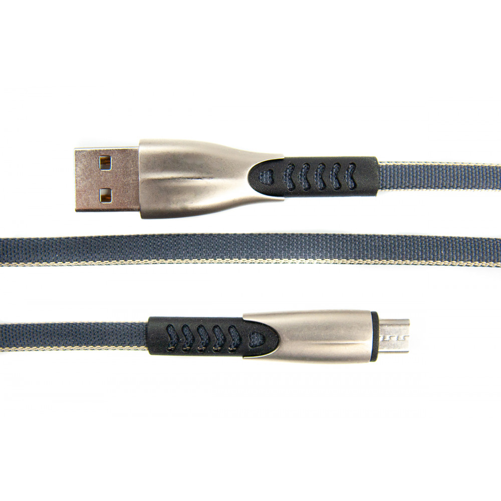 Кабель Dengos USB - microUSB (M/M) 0.25 м Grey (PLS-M-SHRT-PLSK-GREY)