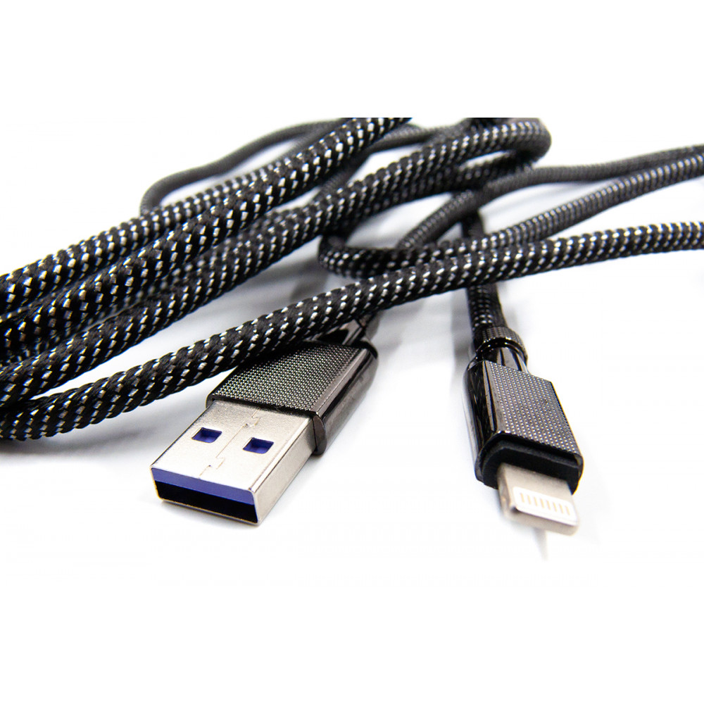 Кабель Dengos USB - Lightning (M/M) 4A 1 м Black (NTK-L-KPR-USB3-BLACK)