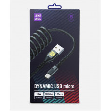 Кабель Luxe Cube Dynamic USB - micro USB (M/M), 1.5 м, Black (4446689101236)