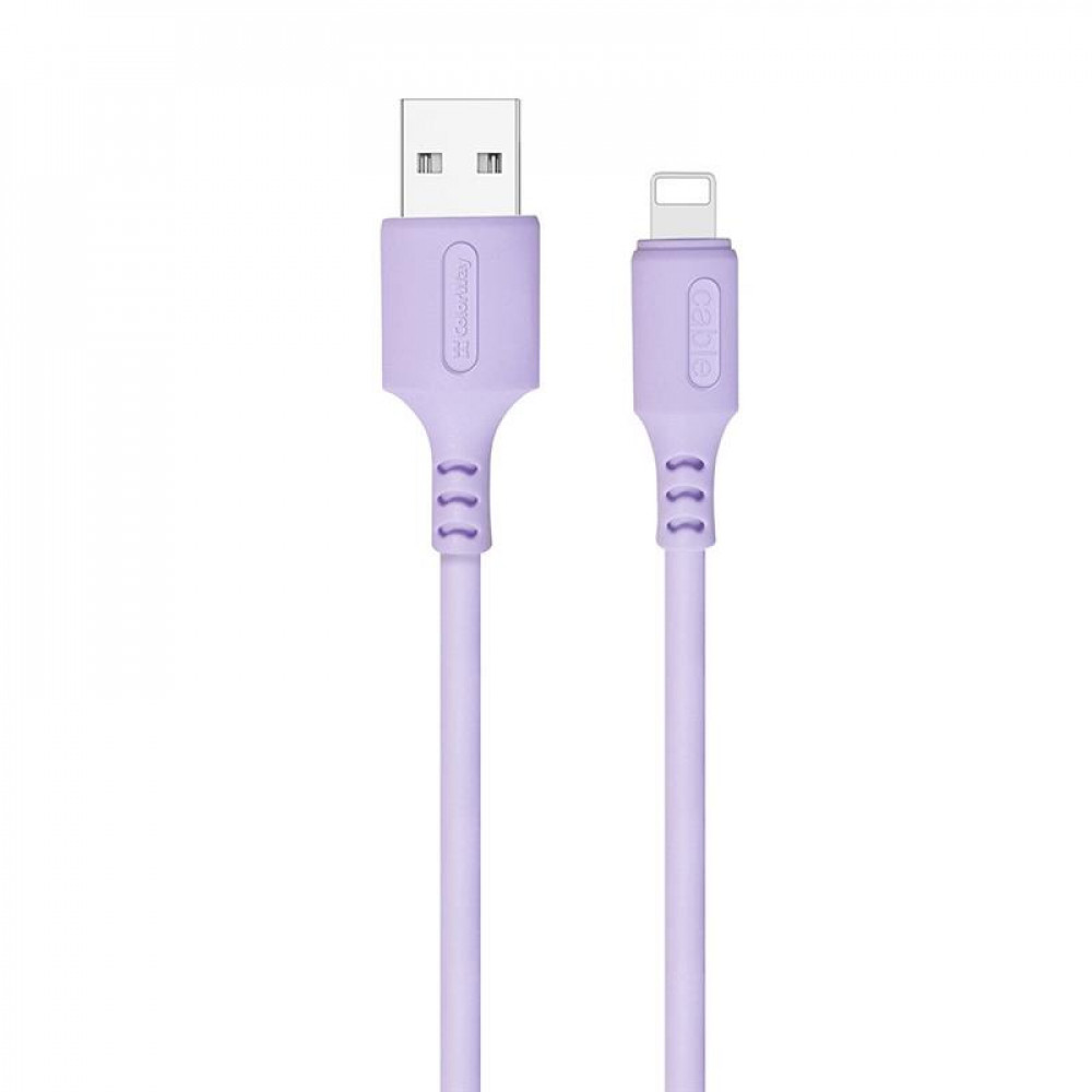 Кабель ColorWay USB - Lightning (M/M), soft silicone, 2.4 А, 1 м, Purple (CW-CBUL044-PU)