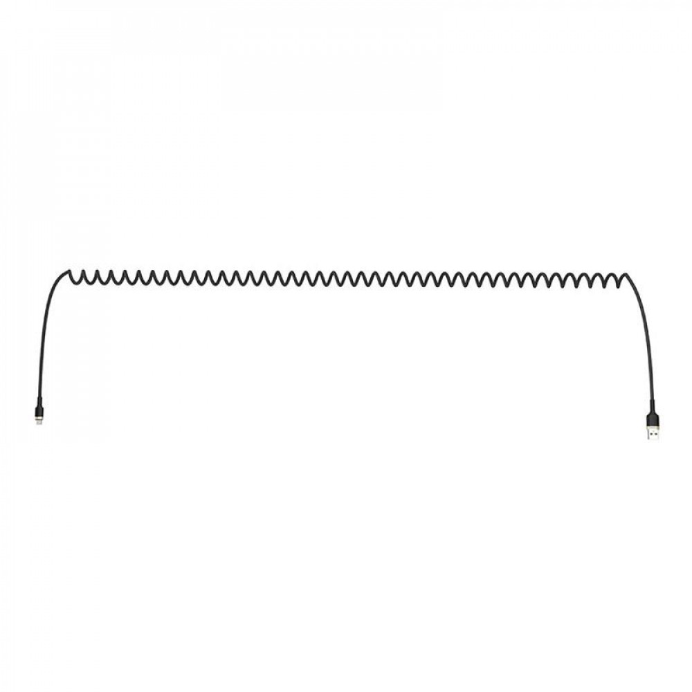 Кабель ColorWay USB - micro USB (M/M), spiral, 2.4 А, 1 м, Black (CW-CBUM051-BK)