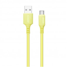 Кабель ColorWay USB - USB Type-C (M/M), soft silicone, 2.4 А, 1 м, Yellow (CW-CBUC043-Y)