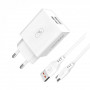 Зарядний пристрій SkyDolphin SC30V (2USB, 2.1A) White (SDMZP-000114) + кабель microUSB