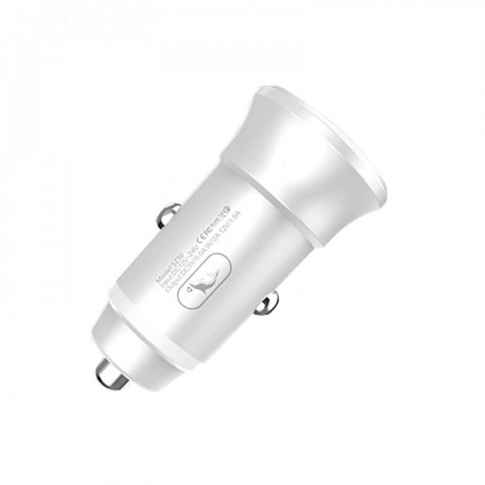 Автомобільний зарядний пристрій SkyDolphin SZ10 QC3.0 (1USB, 3.1A) White (SDAZP-000085)