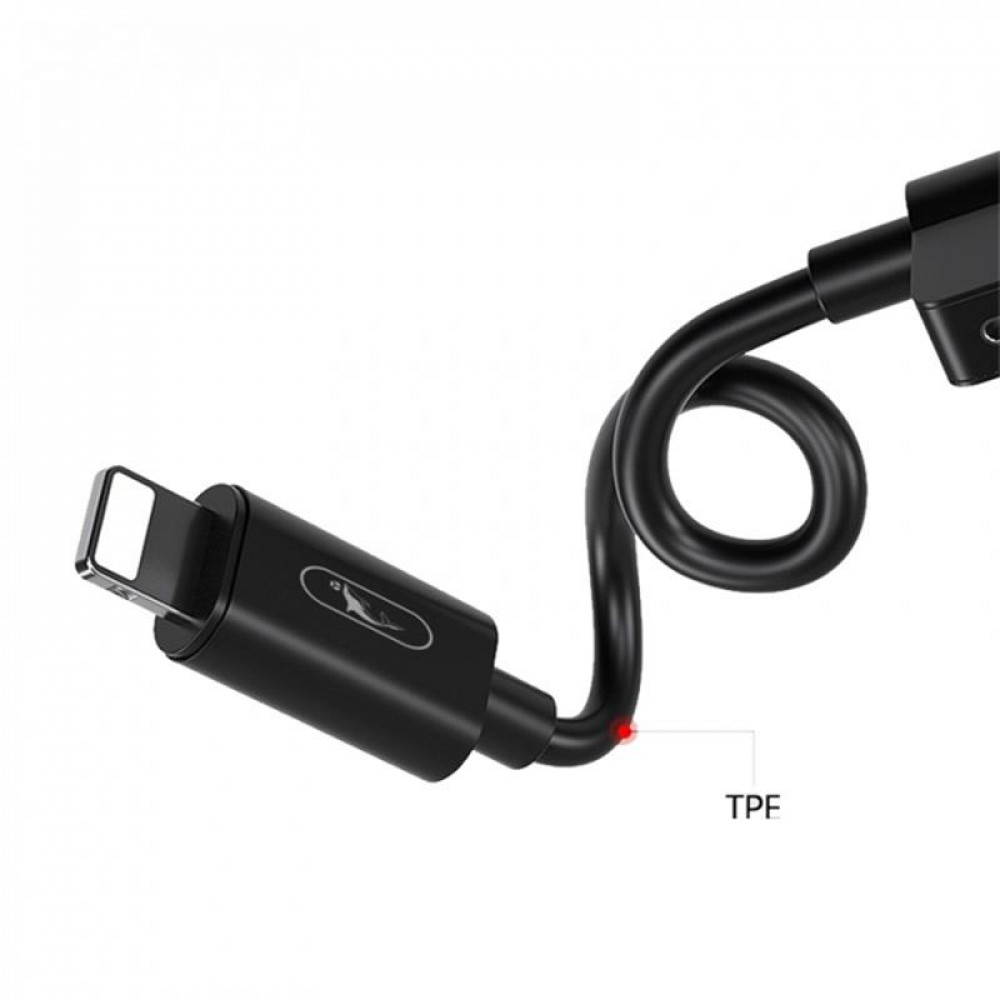 Перехідник SkyDolphin AU01 Lightning - 2хLightning (M/F), Black (ADPT-00026)