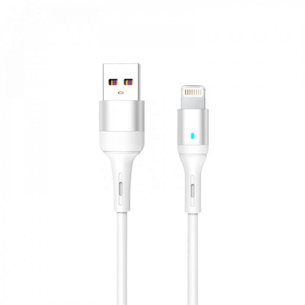 Кабель SkyDolphin S06L LED Smart Power USB - Lightning (M/M), 1 м, White (USB-000555)