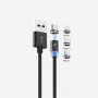 Кабель SkyDolphin S59KIT Magnetic USB - Lightning + microUSB + Type-C (M/M) 1 м, Black (SDUSB-000547)