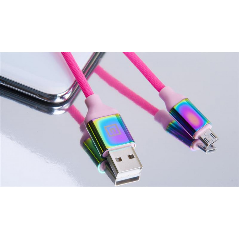 Кабель REAL-EL Premium USB - micro USB (M/M), 1 м, Rainbow (EL123500052)