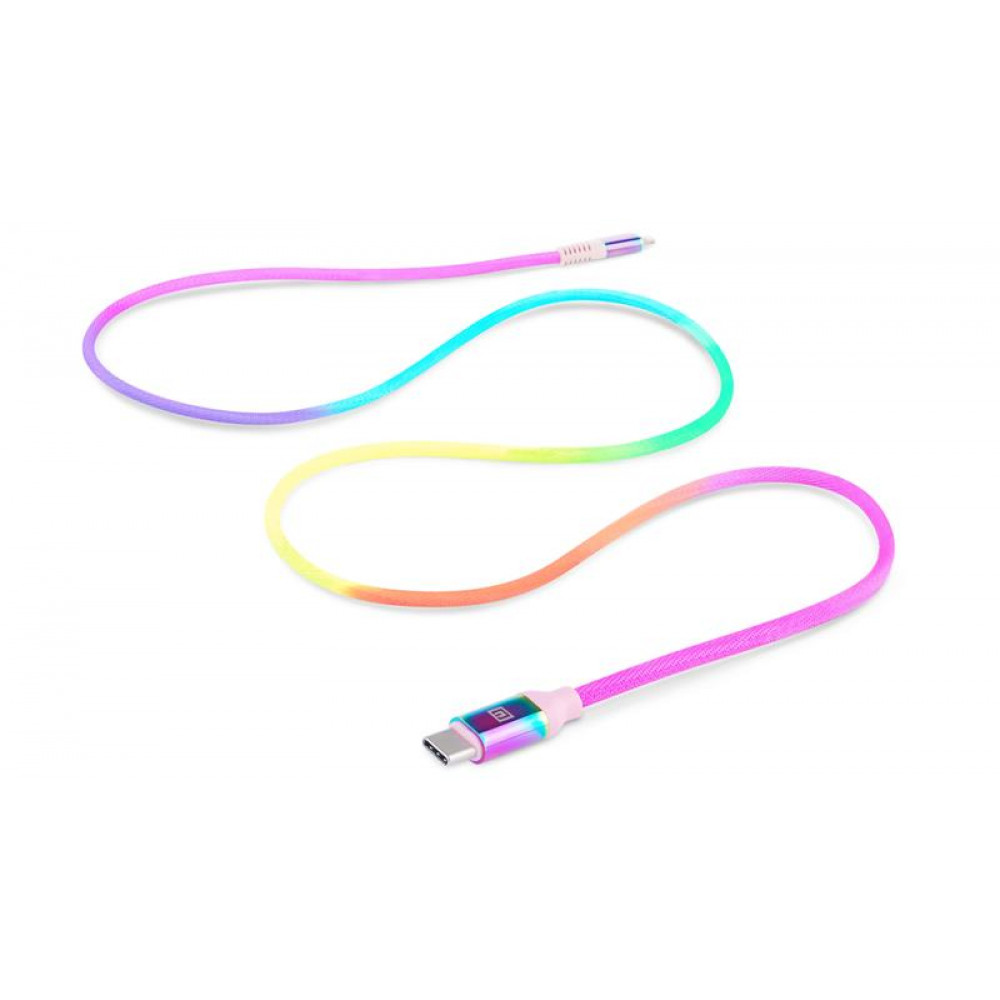 Кабель REAL-EL USB Type-C - Lightning (M/M), 1 м, Rainbow (EL123500054)