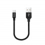 Кабель ColorWay USB - USB-Type-C (M/M) 2.4А, 0.25 м, Black (CW-CBUC048-BK)