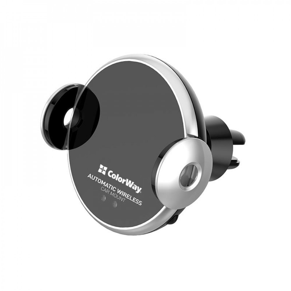 Тримач автомобільний+бездротовий ЗП ColorWay AutoSense Car Wireless Charger 2 15W Black (CW-CHAW036Q-BK)
