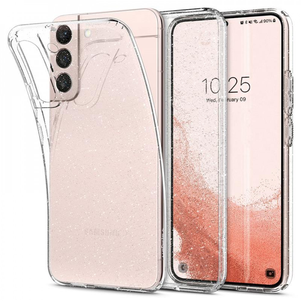 Чохол-накладка Spigen Liquid Crystal Glitter для Samsung Galaxy S22 SM-S901 Crystal Quartz (ACS03985)
