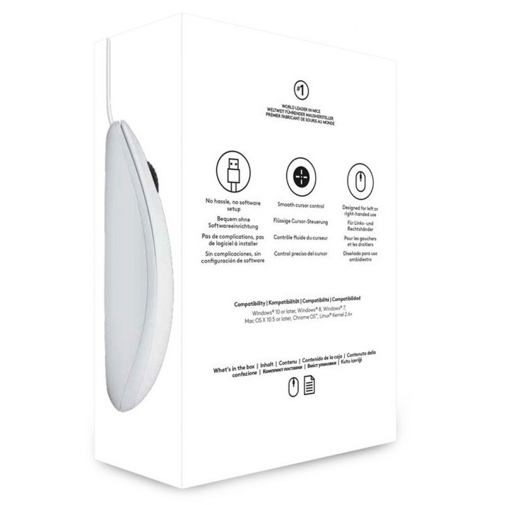 Миша Logitech B100 White (910-003360)