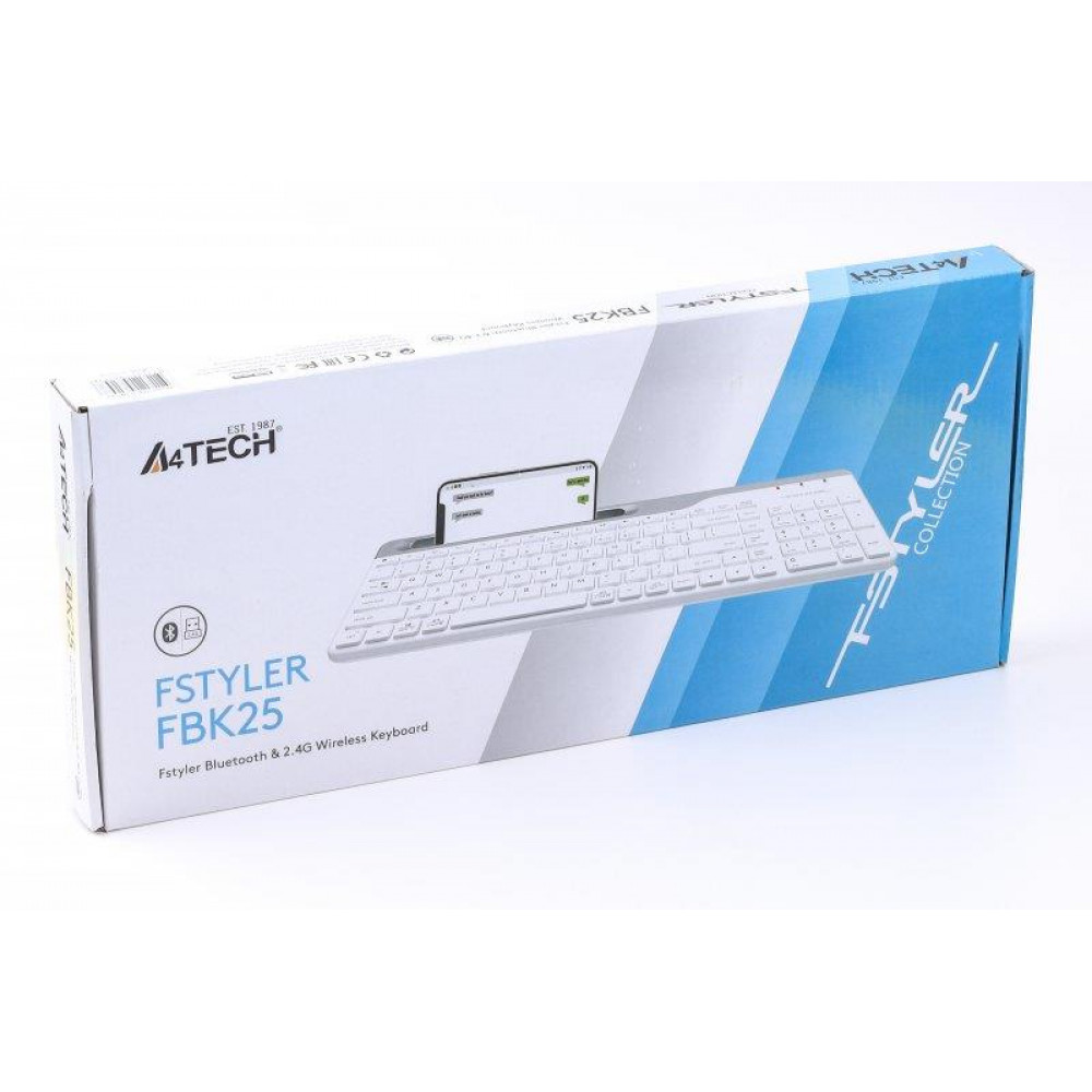 Клавіатура бездротова A4Tech Fstyler FBK25 White 