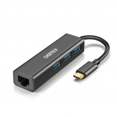Мережевий адаптер Choetech HUB-U02 4-In-1 USB-C to RJ45 Мережевий адаптер Choetech HUB-U02 4-In-1 USB-C to RJ45