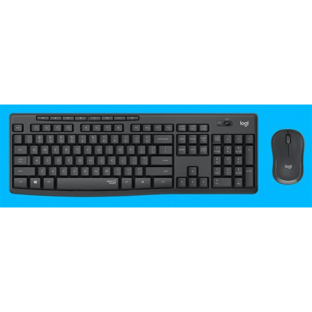 Комплект (клавiатура, миша) бездротовий Logitech MK295 Combo Black (920-009800)