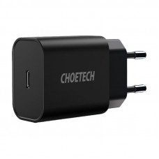 Мережевий зарядний пристрій Choetech (1USBх3A) Type-C PD20W Charger Black (Q5004-EU) Мережевий зарядний пристрій Choetech (1USBх3A) Type-C PD20W Charger Black (Q5004-EU)
