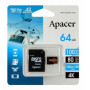 Карта пам`ятi MicroSDXC  64GB UHS-I/U3 Class 10 Apacer (AP64GMCSX10U8-R) + SD адаптер