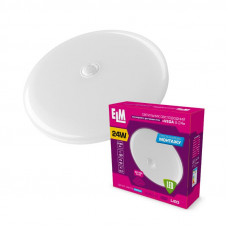 Світильник настінно-стельовий світлодіодний накладний з датчиком руху ELM VEGA S 24W 6500К IP40 26-0104 Світильник настінно-стельовий світлодіодний накладний з датчиком руху ELM VEGA S 24W 6500К IP40 26-0104