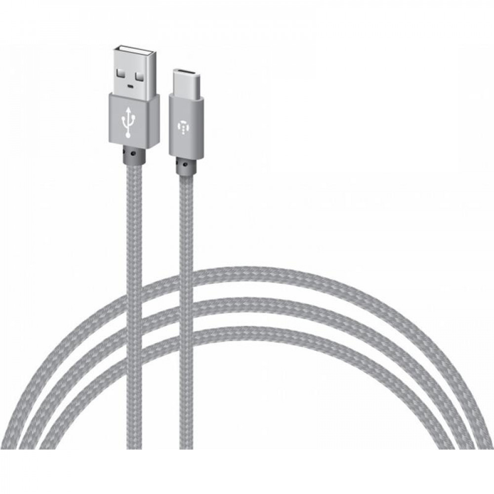 Кабель Intaleo CBGNYT1 USB - USB Type-C (M/M), 1 м, Grey (1283126489136)