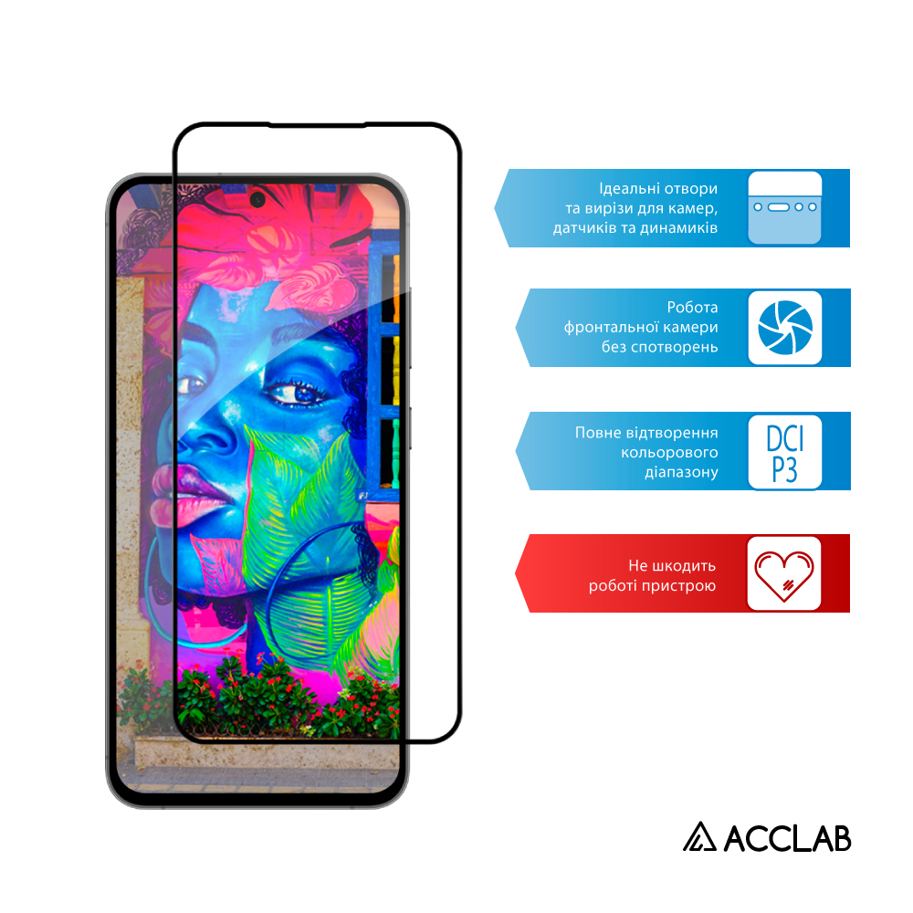 Захисне скло ACCLAB Full Glue для Samsung Galaxy S24 FE SM-S721 Black (1283126594830)