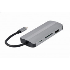 Док-станція Cablexpert USB-C 8-в-1 (A-CM-COMBO8-02) USB 3.0/HDMI//VGA/PD/картридер/стерео-аудіо Док-станція Cablexpert USB-C 8-в-1 (A-CM-COMBO8-02) USB 3.0/HDMI//VGA/PD/картридер/стерео-аудіо