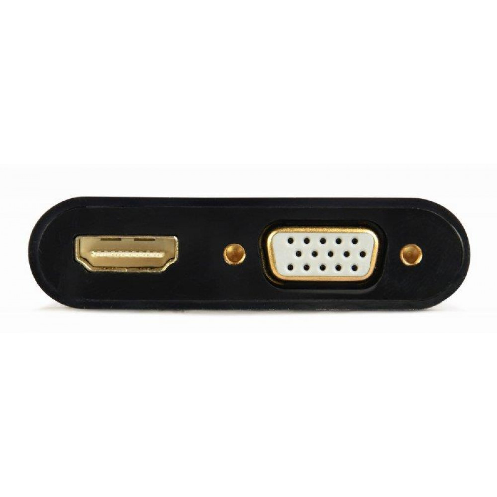 Адаптер Cablexpert VGA - HDMI+VGA (M/F), 0.15 м, Black (A-VGA-HDMI-02)