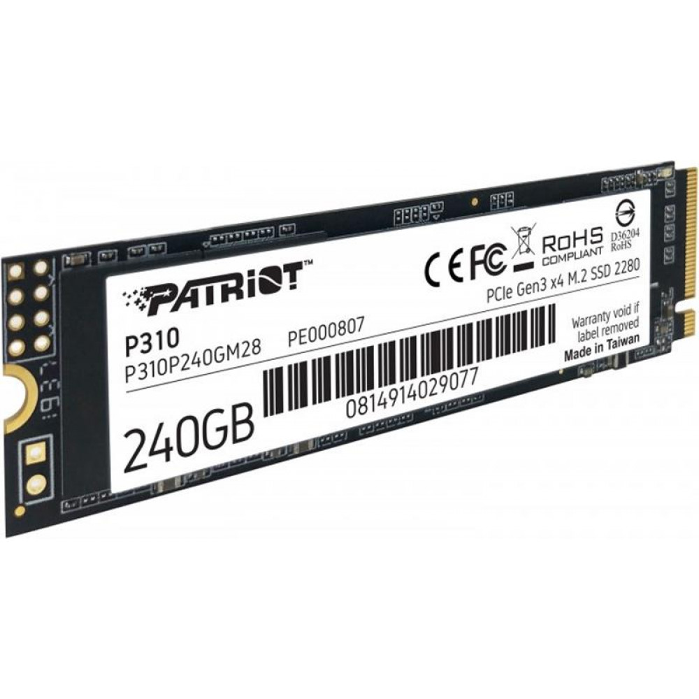 Накопичувач SSD  240GB Patriot P310 M.2 2280 PCIe NVMe 3.0 x4 TLC (P310P240GM28)